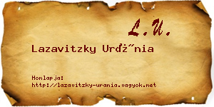 Lazavitzky Uránia névjegykártya